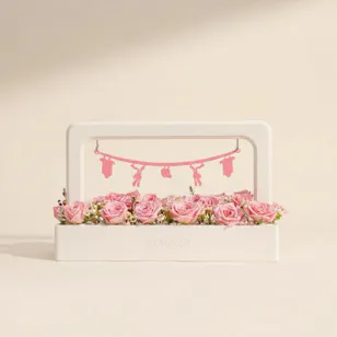 Pink Baby Girl Floral Tray