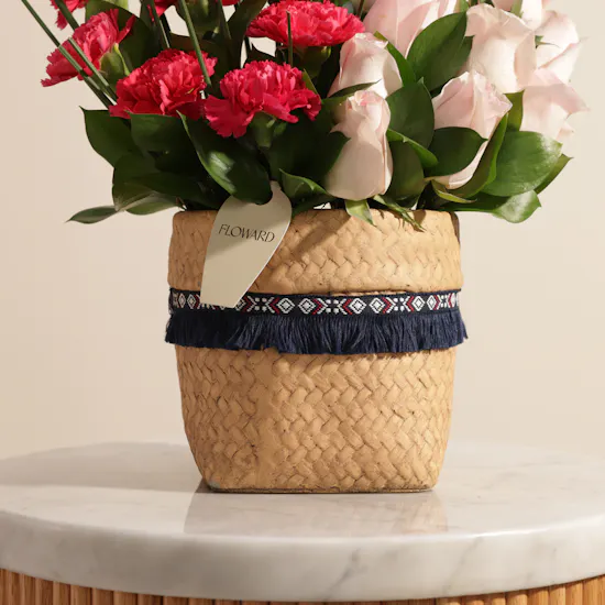 Blushing Harmony Flower Vase