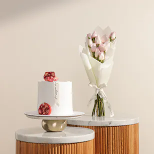December Cake Pomegranate Eid Mubarak Cake | Warm Flowers
