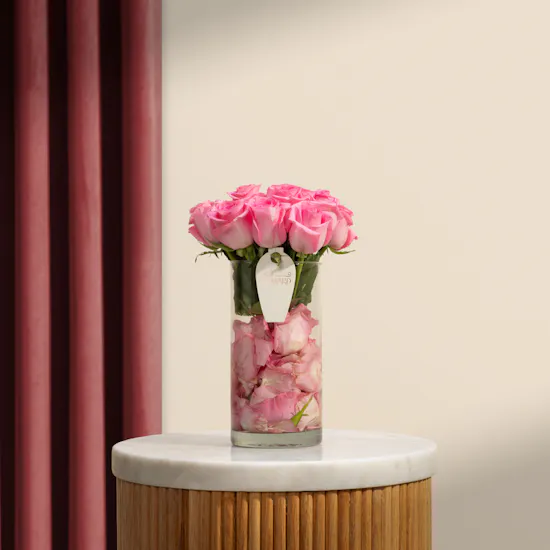 Pink Plush Rose Revival Vase