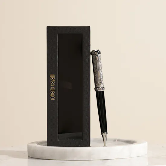 Roberto Cavalli Silver and Black Elegant Pen