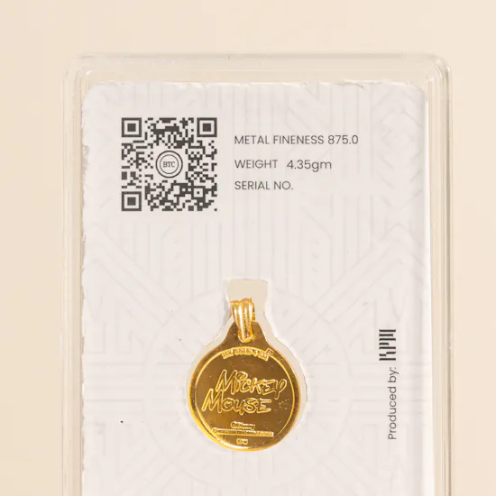 Btc Mickey Mouse Wearable 21k Gold Coin | 4.35g