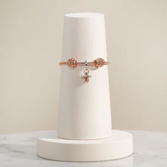Pandora Rose Gold Heart and Baby Charm Bracelet Set