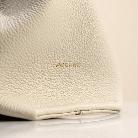 Polène Numéro Neuf Mini Edition in Textured Chalk Bag