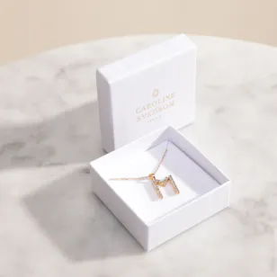 Caroline Svedbom Mini Letter M Crystal Necklace 