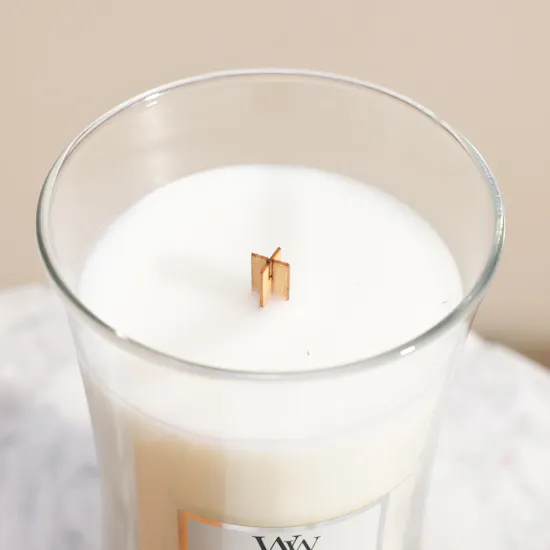 WoodWick White Teak Large Hourglass Candle | 609 g