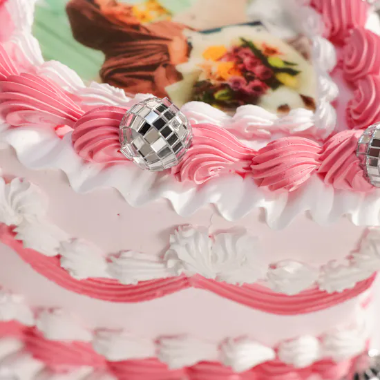 December Cake Personalized Photo Heart-Shaped Birthday Cake