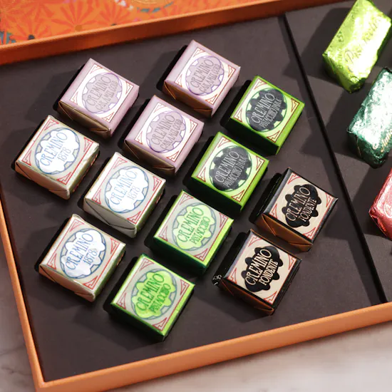 Venchi Murrine Cremino and Gianduiotto Chocolates Onrange Gift Box