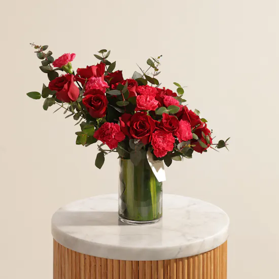 Crimson Celebration Flower Vase