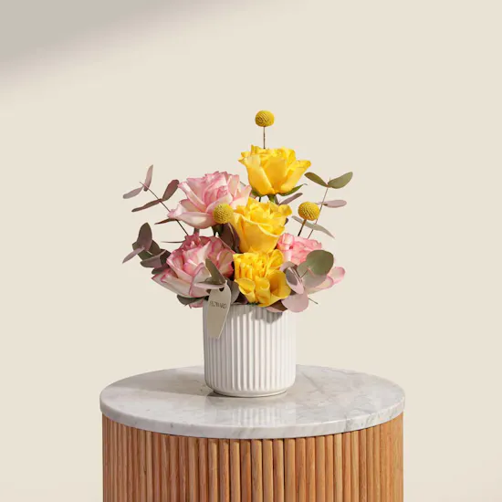 Sunlit Blush Flower Vase