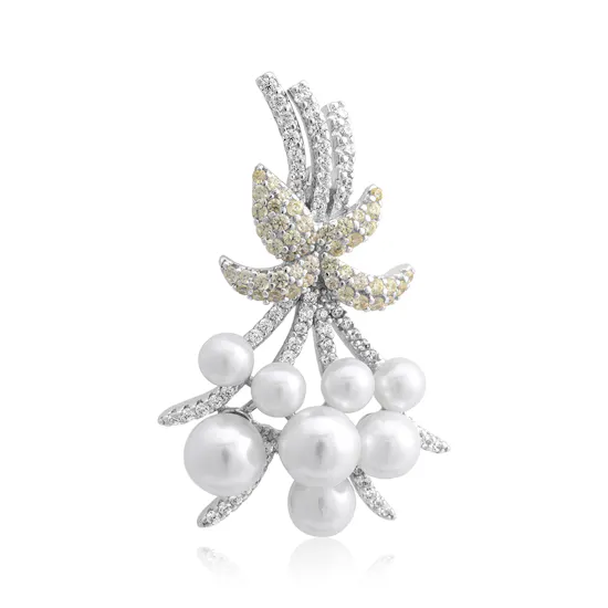 Pearl Bouquet Brooch-Golden