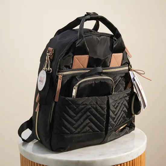Skip Hop Black 6-in-1 Diaper Backpack