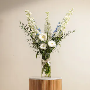 Pure White Serenity Flowers Vase