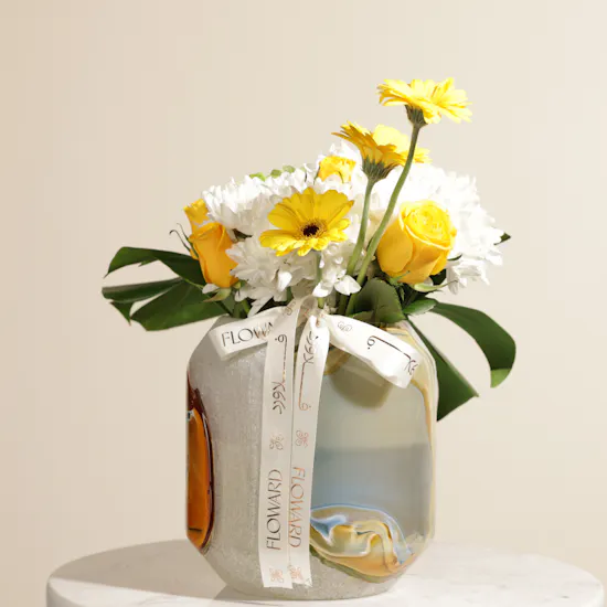 Golden Azure Flower Vase