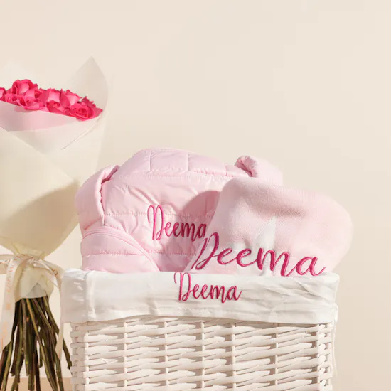 Belovedone Personalize Bag and Blanket Gift Set | Enchanted Flowers Arrangement