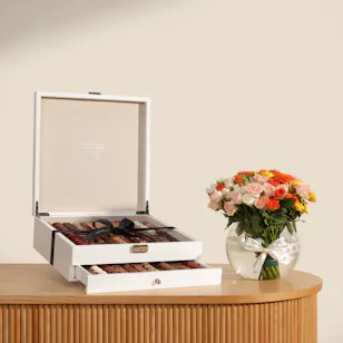 Sweetzerland Two Layer Wooden Chocolate Box | Charming Cheer Flower Vase