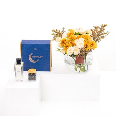 الزهور الذهبية | صندوق مجموعة هدايا لوتاه