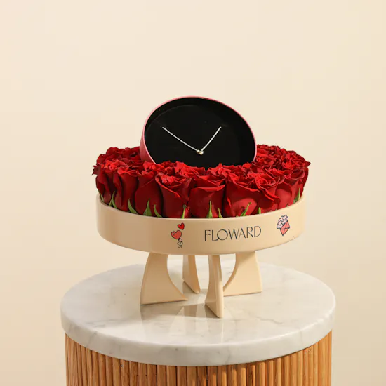 Tous Short Two-Tone Heart Double Necklace For Women | Lush Love Roses Stand