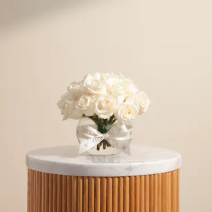 Sophisticated White Roses Vase | 25 Roses