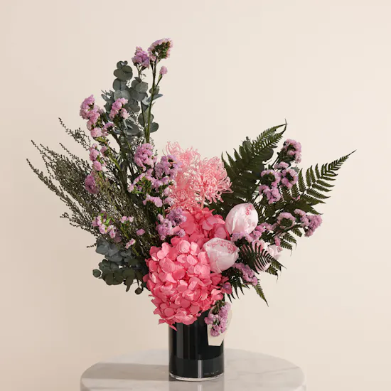 Blush Harmony Preserved Flowers Vase