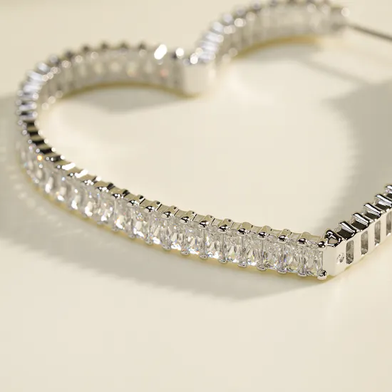 Swarovski Matrix Large Heart Hoop Women's Earrings