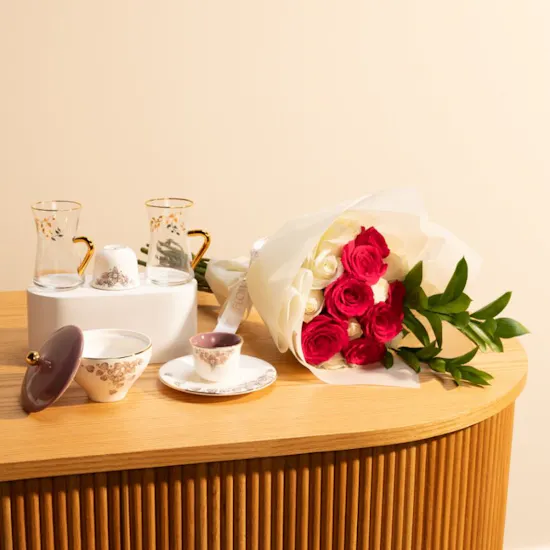 Otantik Lilac Tea Set Purple | White Rose