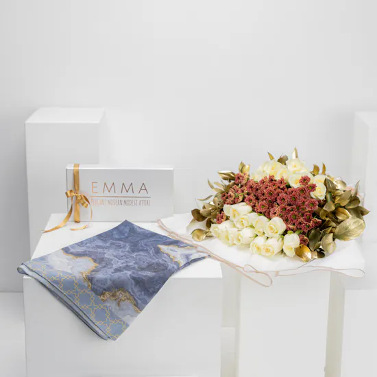 Emma Slate n’ Gold Scarf | Crown Bouquet
