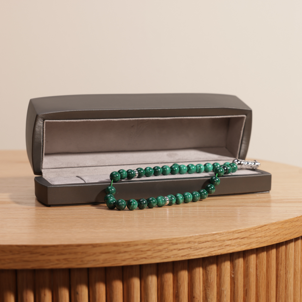 Zayan Malachite Rosary with Silver