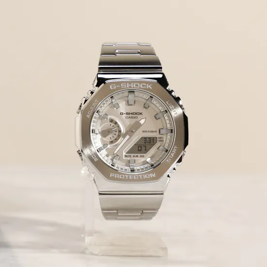 Casio Silver G-Shock G-Steel Watch