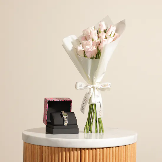 Just Cavalli Silver and Gold Women’s Watch | Graceful Flowers