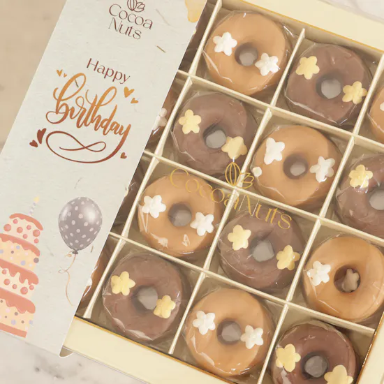 CocoaNuts Happy Birthday Doughnuts Chocolate Box