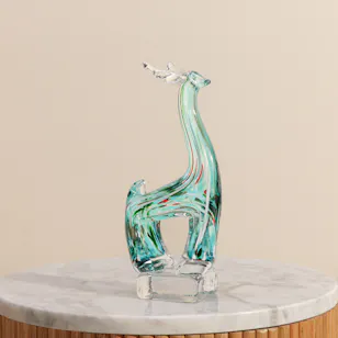 Floward Murano Giraffe Glass Vase | Blue Floward Murano Giraffe Glass Vase | Blue