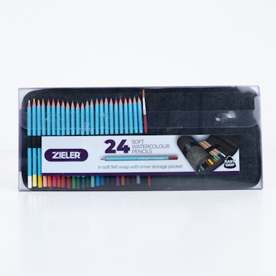 Zieler 24 Soft Watercolour Pencils With Case
