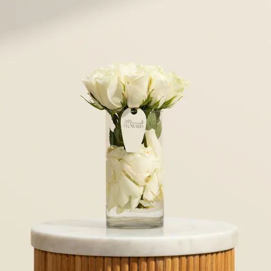 Magic Love White Roses Vase