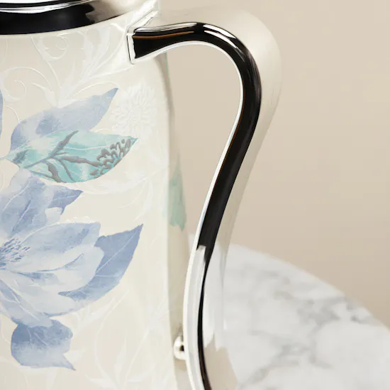 Otantik Marisella Tea and Coffee Blue and Silver Vacuum Flask