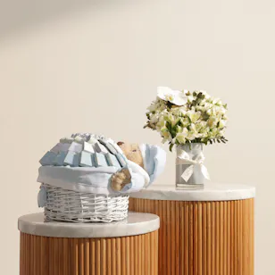 Bostani Small Teddy Bear Chocolate Basket | Bright Flowers Vase
