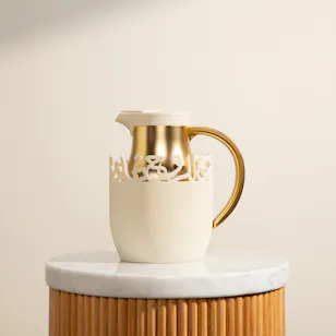 Otantik Mirral Vacuum White and Gold Flask