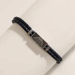 Emporio Armani Blue Leather ID Men’s Bracelet