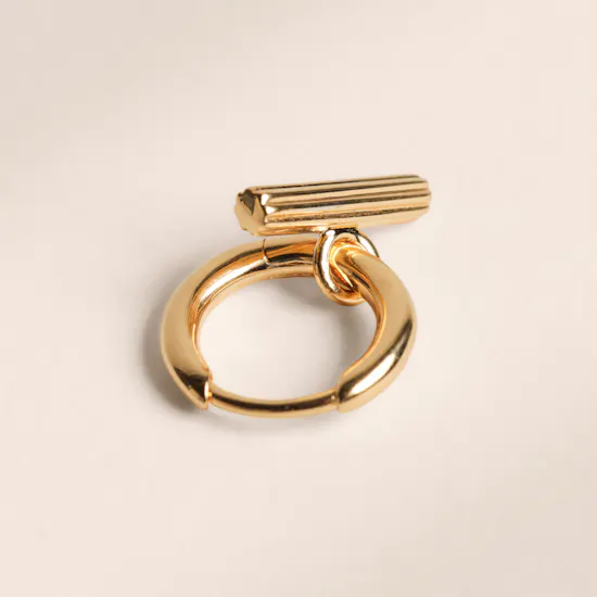 Rachel Jackson Gold-Plated Mini T-Bar Huggie Women's Hoop Earrings
