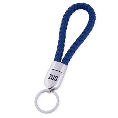 Zus Blue Leather Keychain