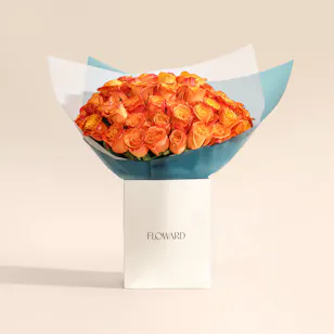 Citrus Glow Rose Bouquet