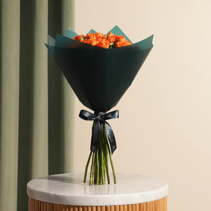 Citrus Charm Baby Rose Bouquet 6