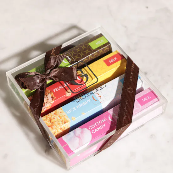 Ghazl Chocolatier Chocolate Bars Acrylic Box