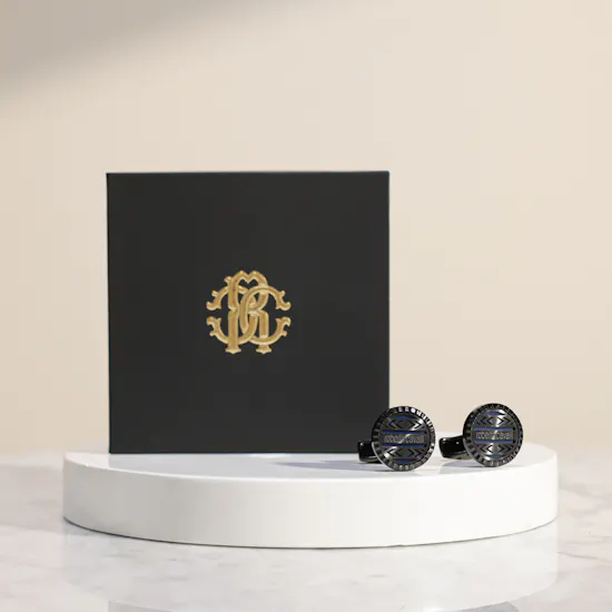 Roberto Cavalli Black & Blue Cufflinks