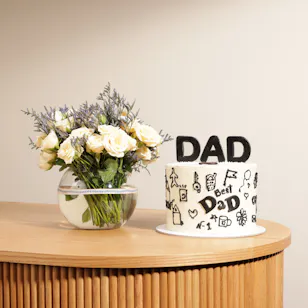 Crumbles Best Dad Cake | Peach Flowers 