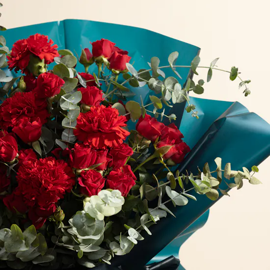 Crimson Whisper Flowers Bouquet