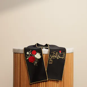 Saaf Omani National Day Rose Black Scarf