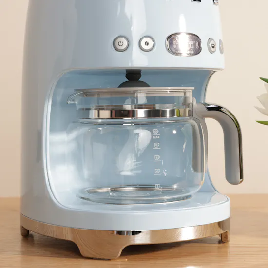 Smeg Drip Filter Pastel Blue Coffee Machine | Practical Beauty Flowers Vase