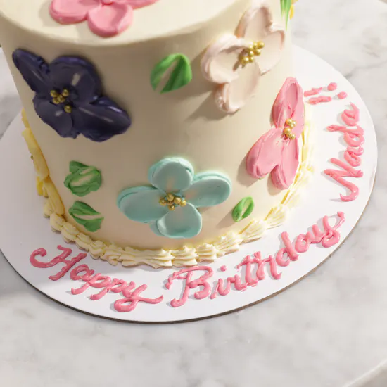Floward Personalized Mango Floral Cake