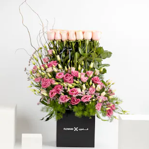 Roses & Eustoma | Square Box